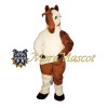 White & Brown Horse Mascot Costume