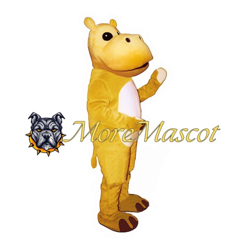 Yellow Hippopotamus Mascot Costume