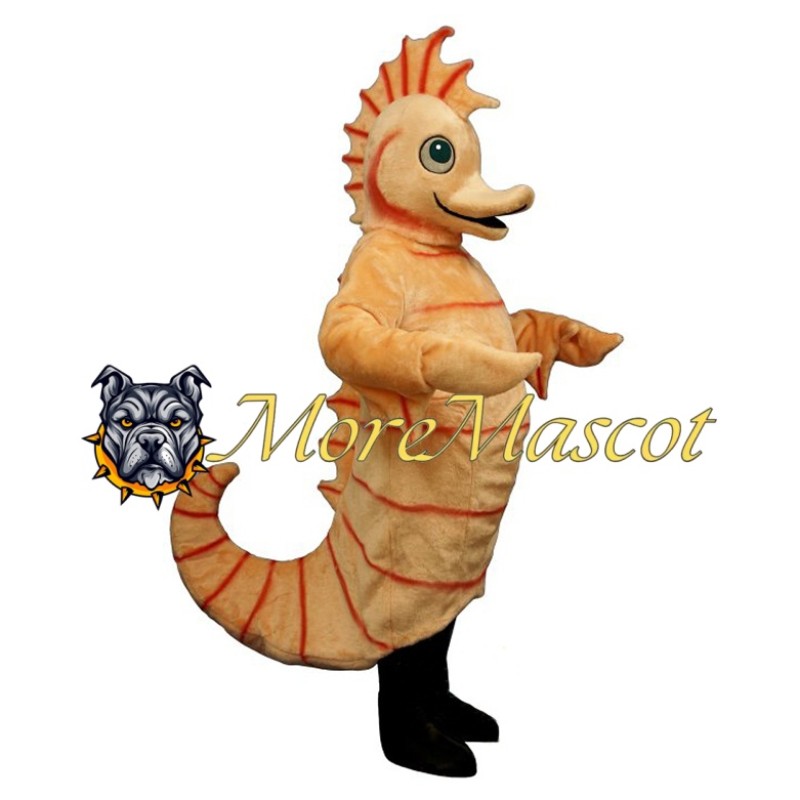 Orange Soft Seahorse Mascot Costume