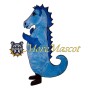 Superb Blue Seahorse Mascot Costume