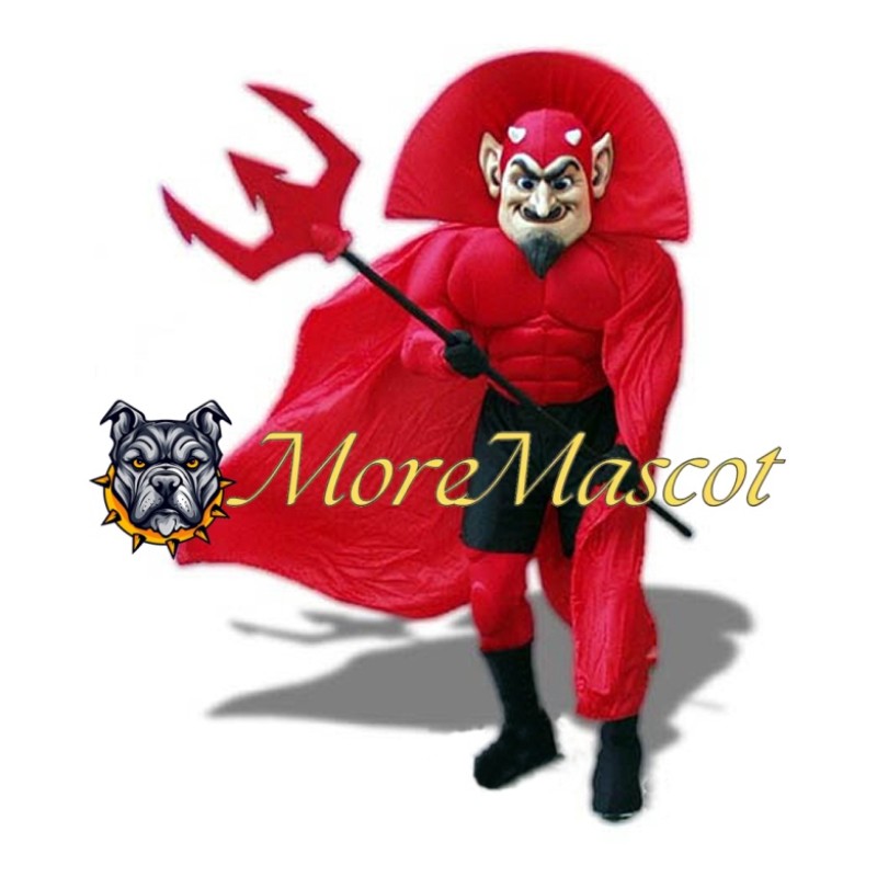 Muscle Red Devil Mascot Costume