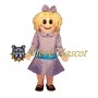 Purple Dress Girl Mascot Costume