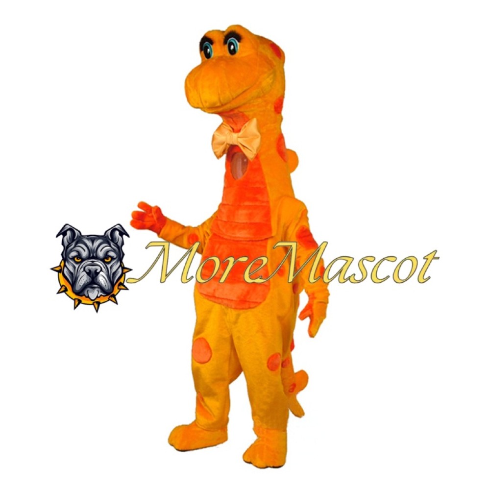 Orange Spotted Dinosaur Mascot Costume