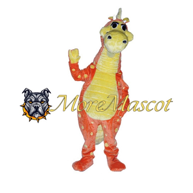 Orange & Yellow Dinosaur Mascot Costume