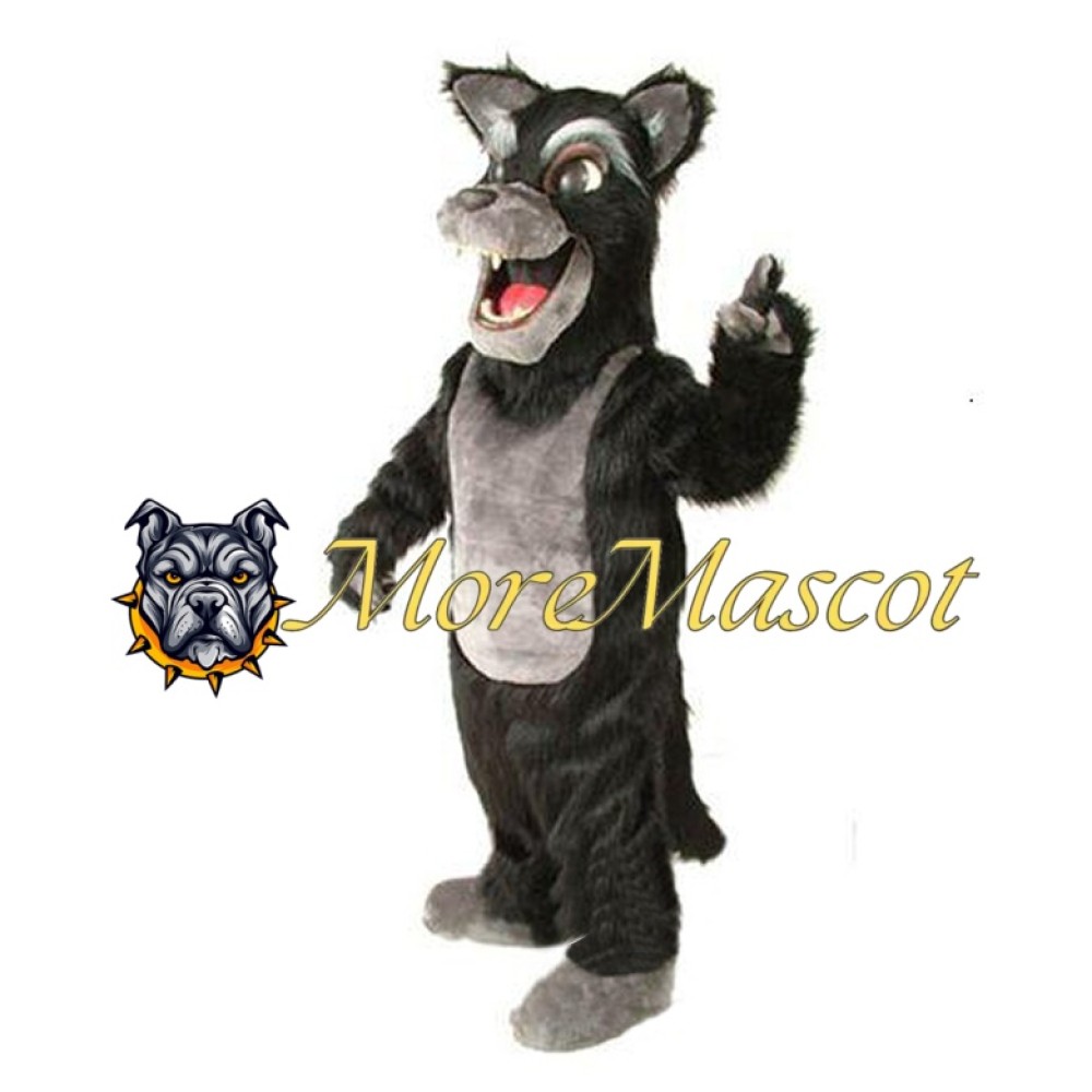 Plush Black Dog Mascot Costume