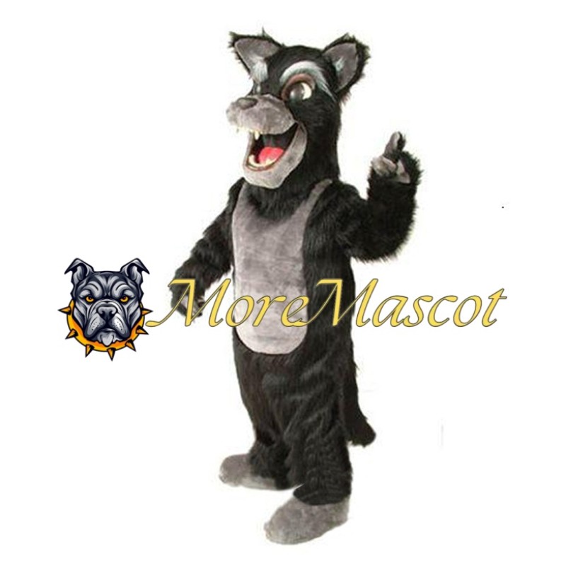 Plush Black Dog Mascot Costume