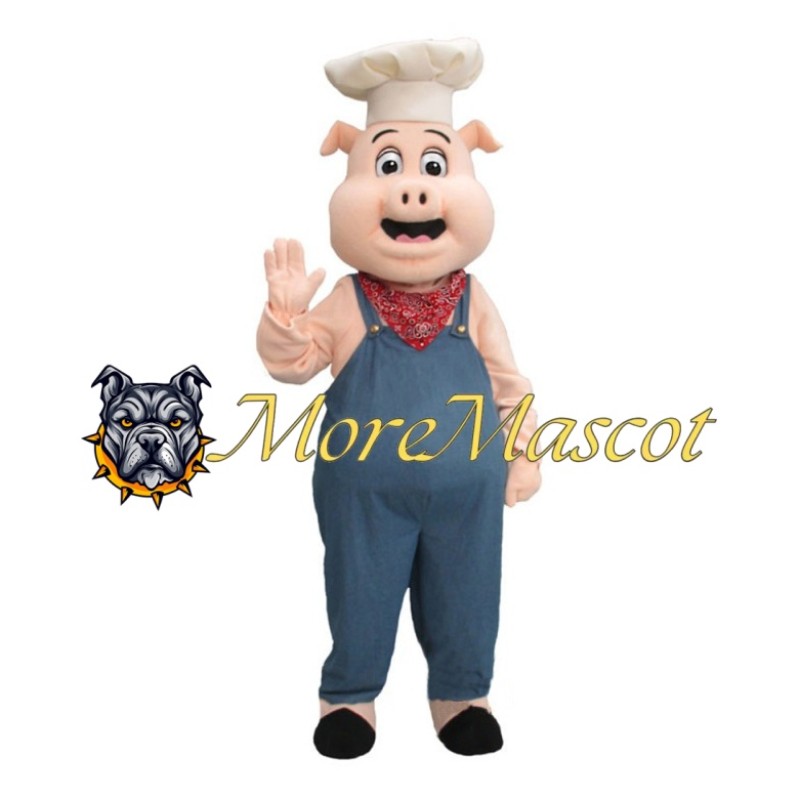 Friendly Chef Pig Mascot Costume
