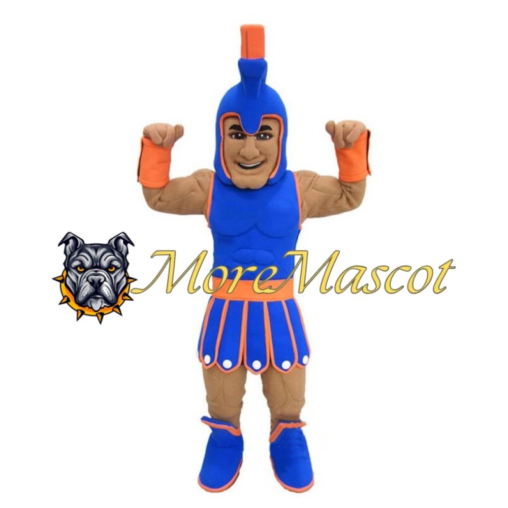 The Blue Warrior of Muscles Mascot Costume