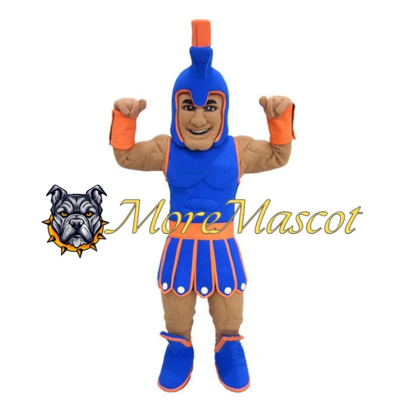 The Blue Warrior of Muscles Mascot Costume