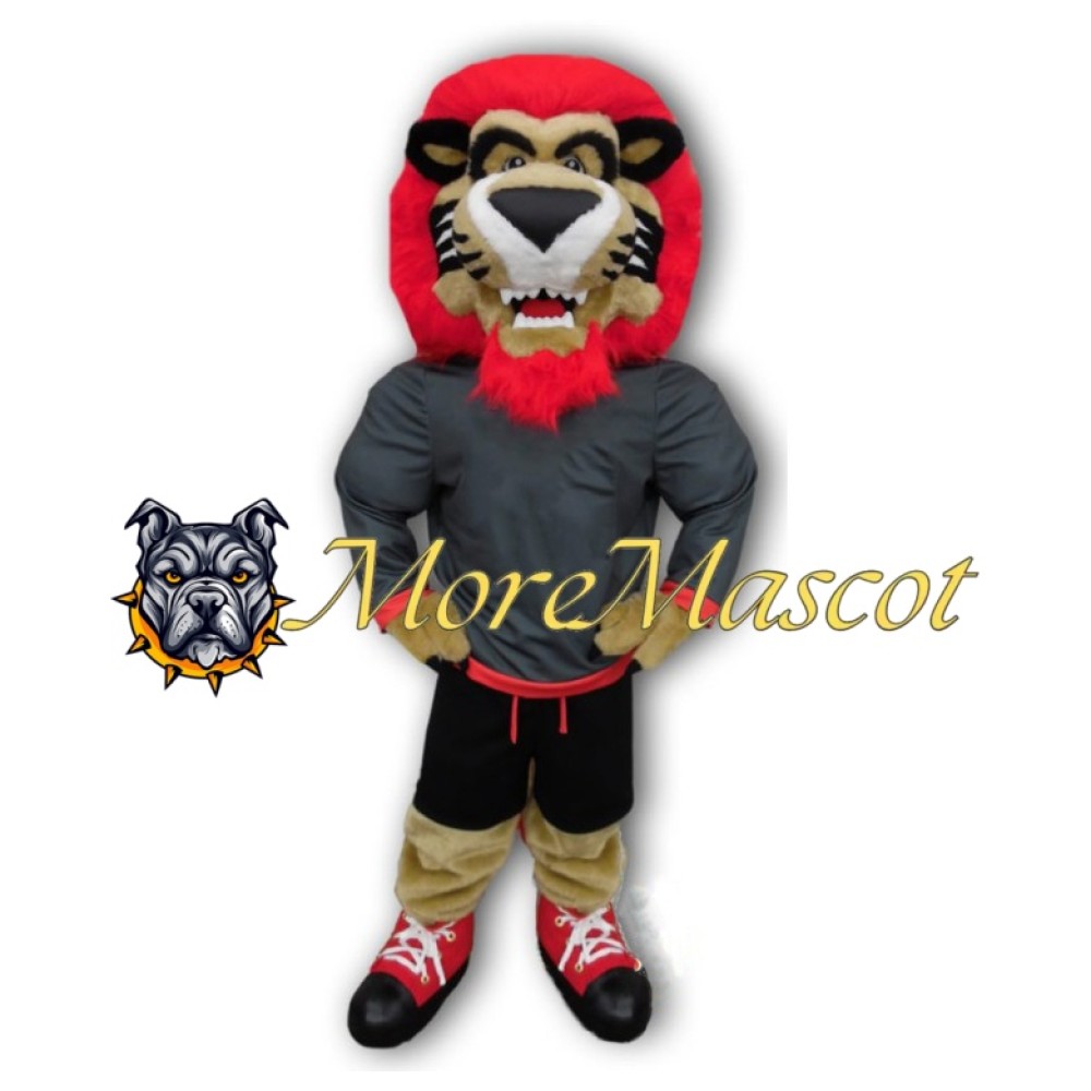 Red Mane Lion Mascot Costume