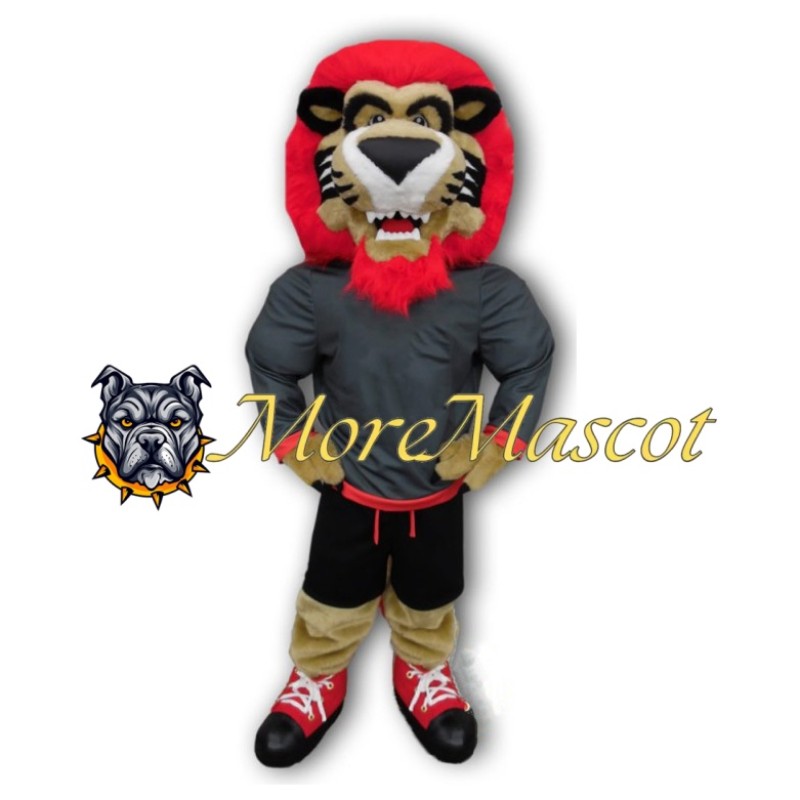 Red Mane Lion Mascot Costume