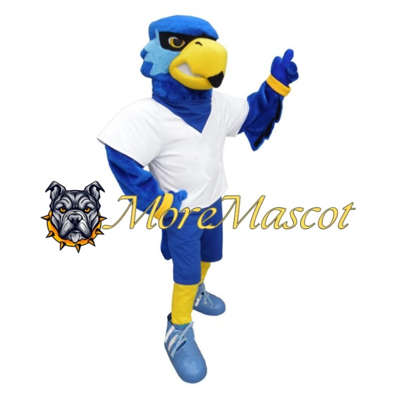 Sports Blue Hawk Mascot Costume