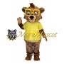 Glasses Brown Bear Mascot Costume