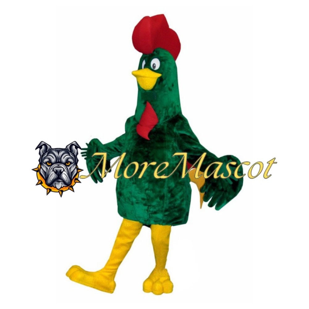 Green Rooster Mascot Costume
