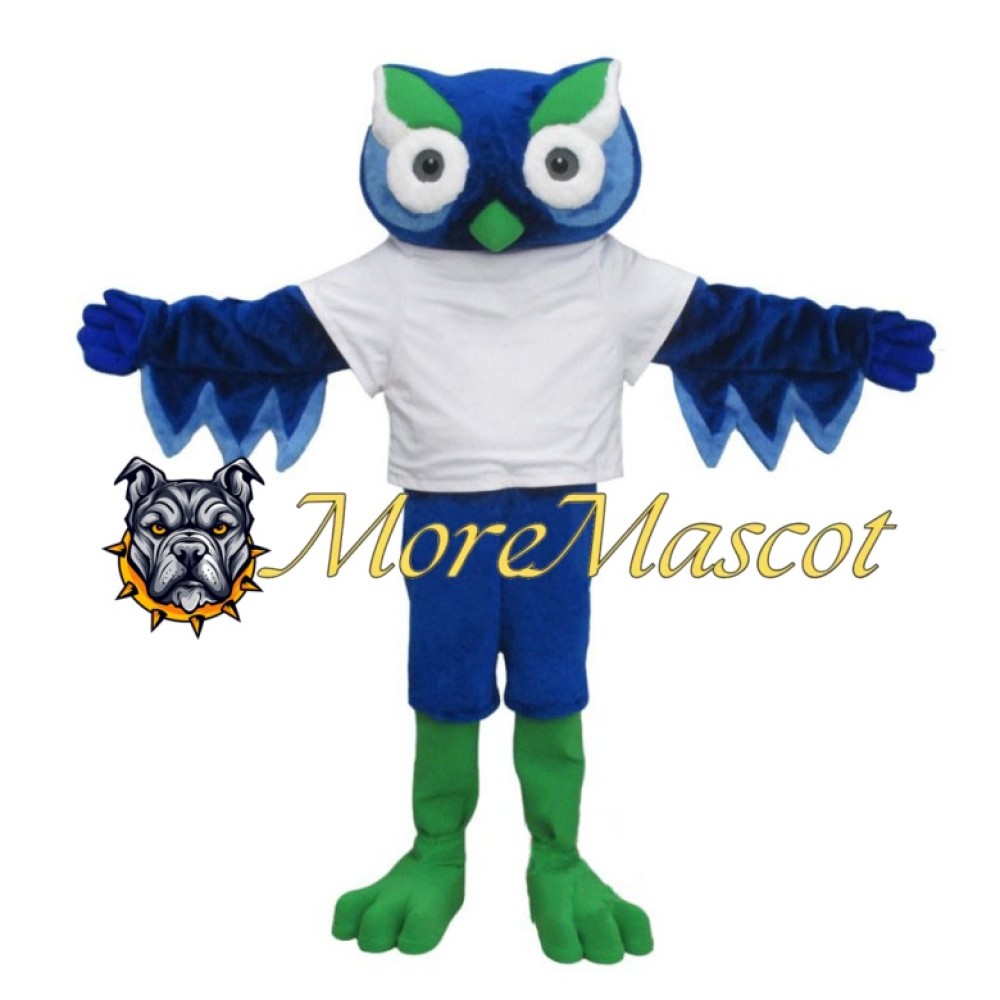 Blue & Green Owl Mascot Costume