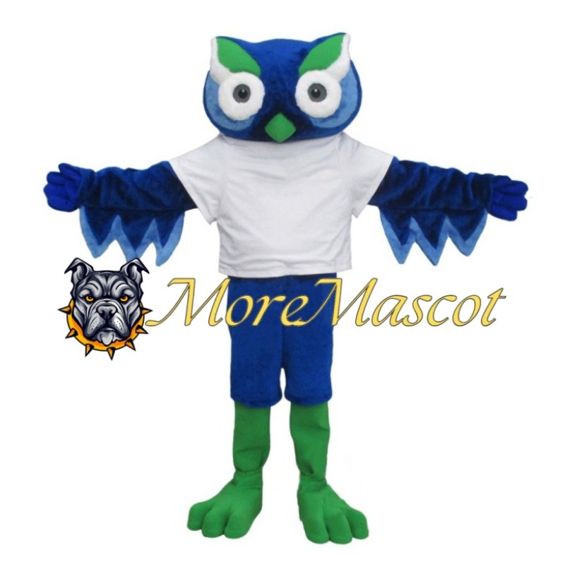 Blue & Green Owl Mascot Costume