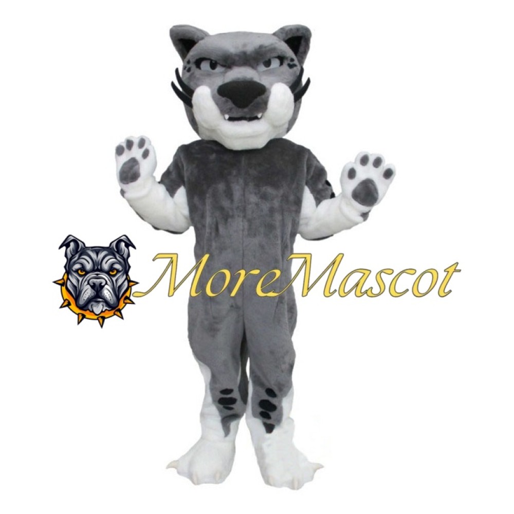 Soft Grey Leopard Mascot Costume