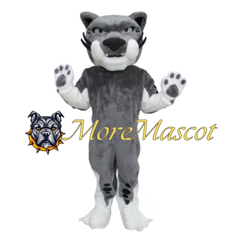 Soft Grey Leopard Mascot Costume