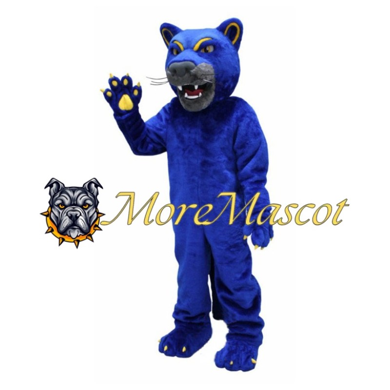 Fierce Blue Leopard Mascot Costume