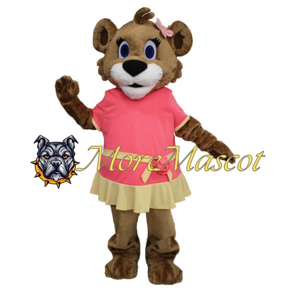 Brown Panther Girl Mascot Costume