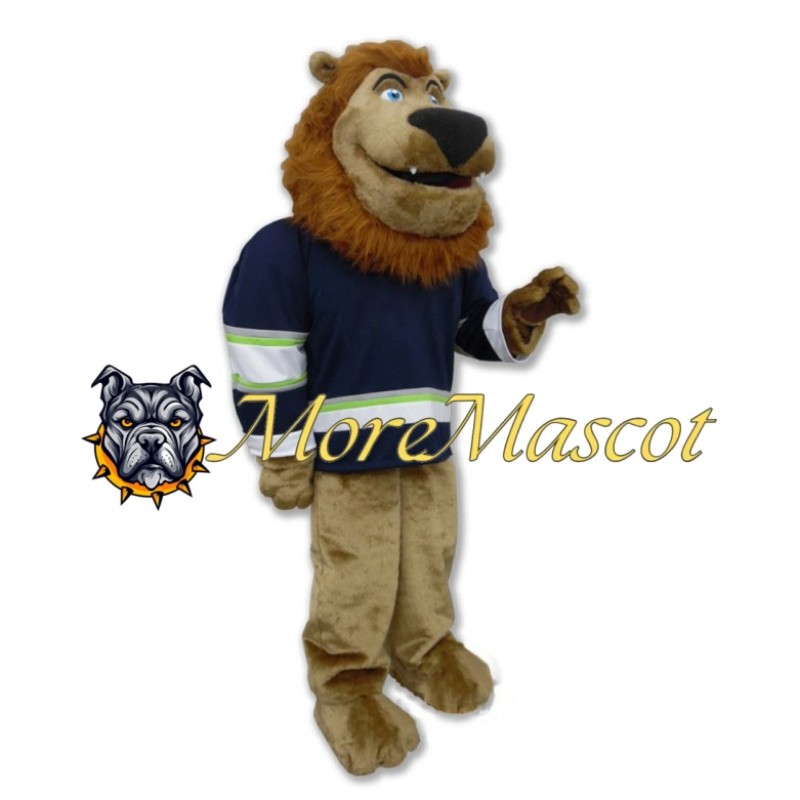 Friendly Adult Lion Mascot Costume
