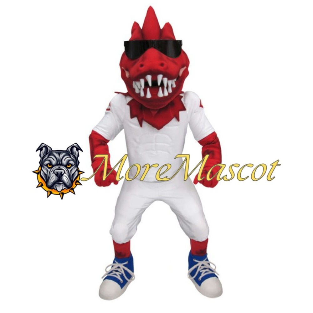 Cool Red Crocodile Mascot Costume