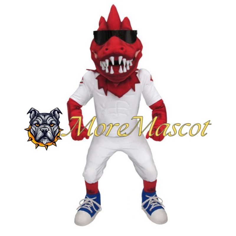 Cool Red Crocodile Mascot Costume