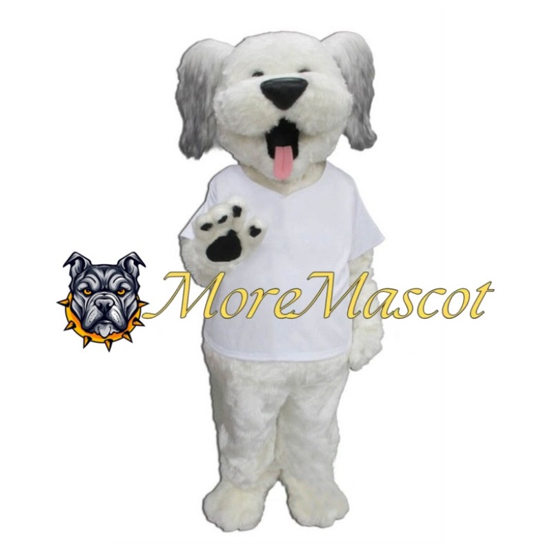 Plush White Dog Mascot Costume
