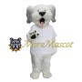 Plush White Dog Mascot Costume