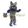 School Grey Bulldog Mascot Costume