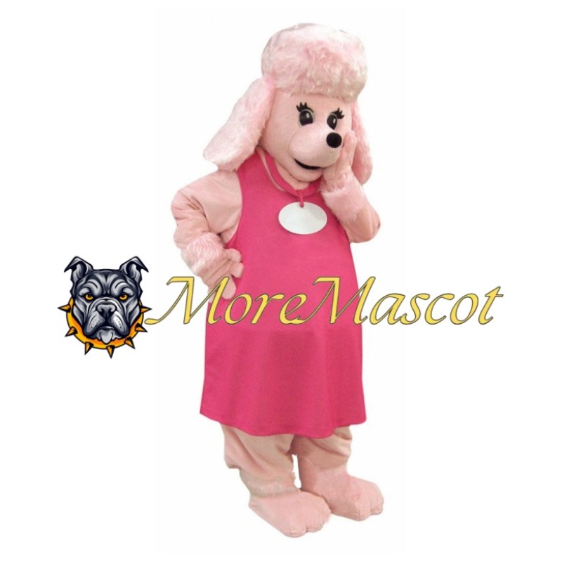 Pink Dress Dog Mascot Costume