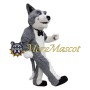 Plush Grey & White Dog Mascot Costume