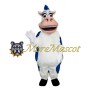 Blue & White Cow Mascot Costume