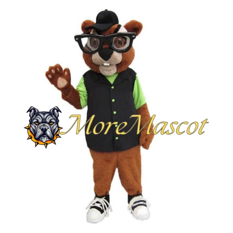 Glasses Squirrel Mascot Costume