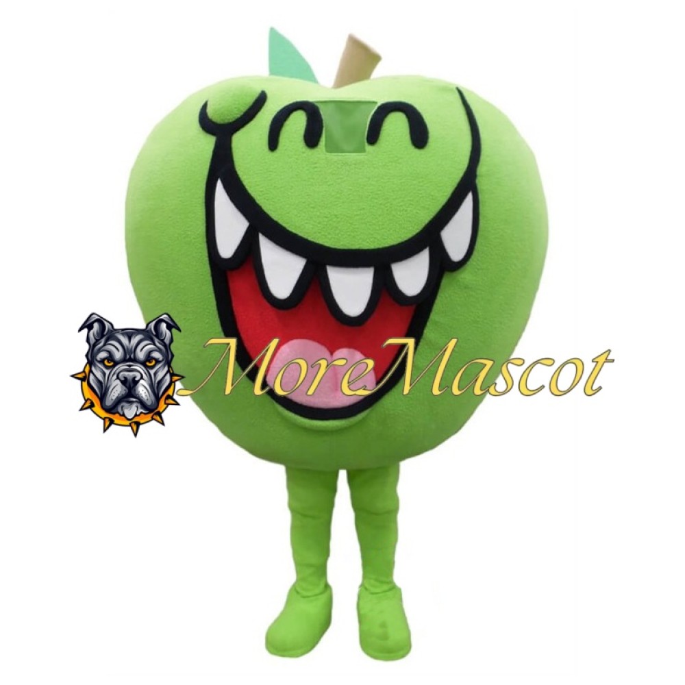 Happy Green Apple Mascot Costume
