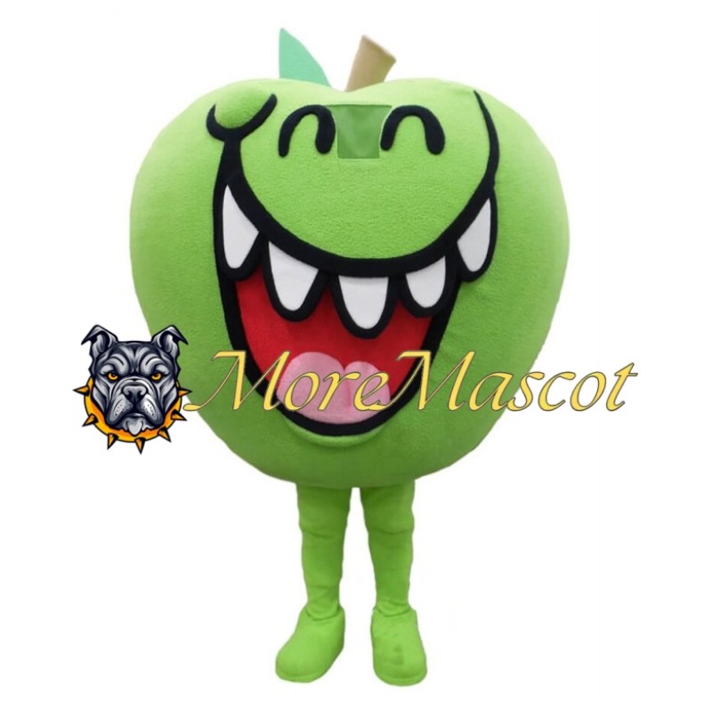 Happy Green Apple Mascot Costume