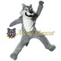 Plush Gray Wolf Mascot Costume