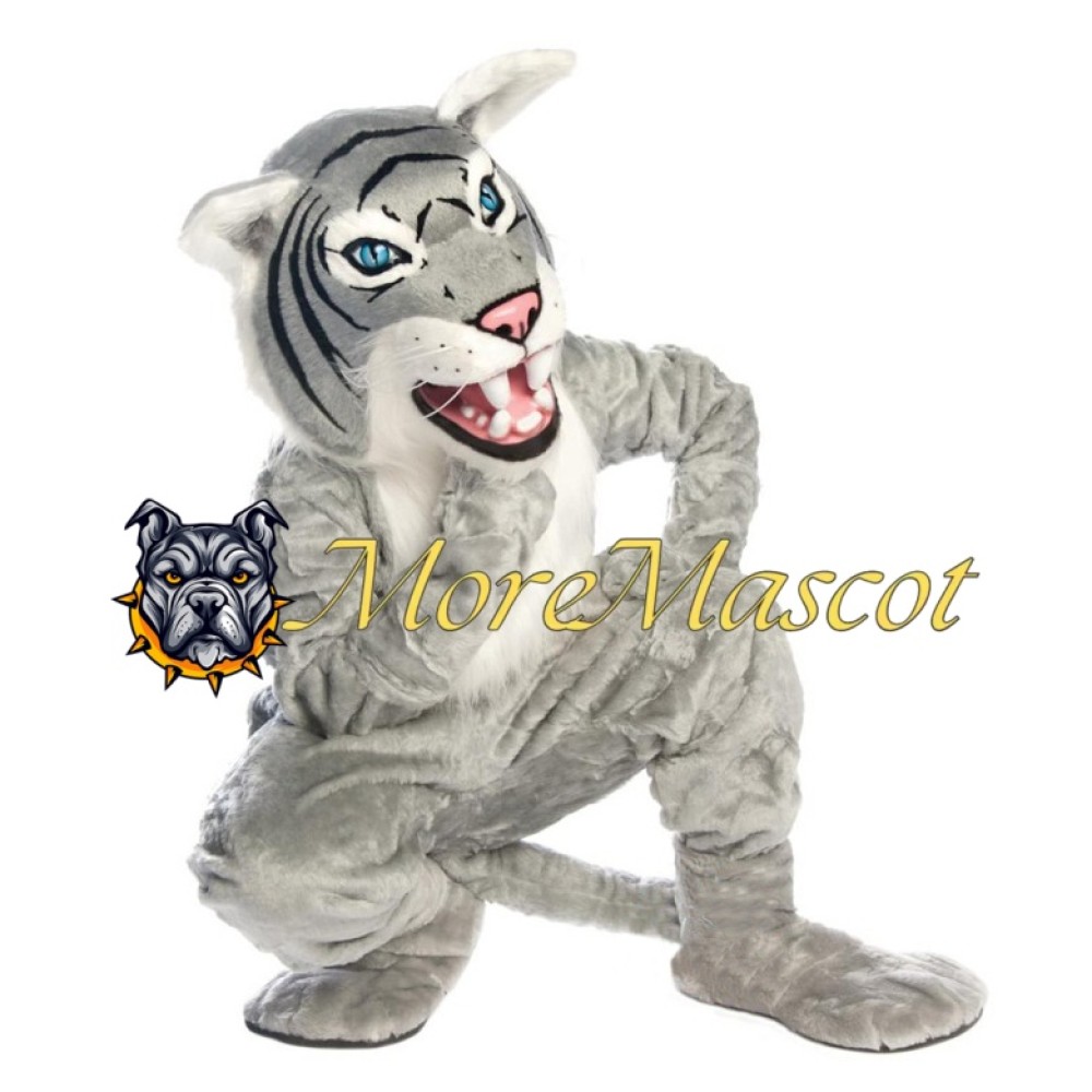 Superb Gray Tiger Mascot Costume