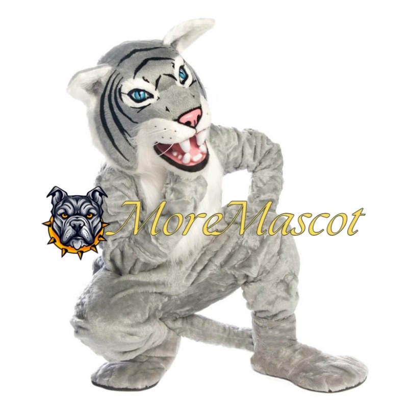 Superb Gray Tiger Mascot Costume