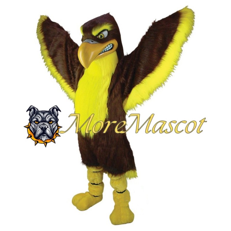 Brown & Yellow Falcon Mascot Costume