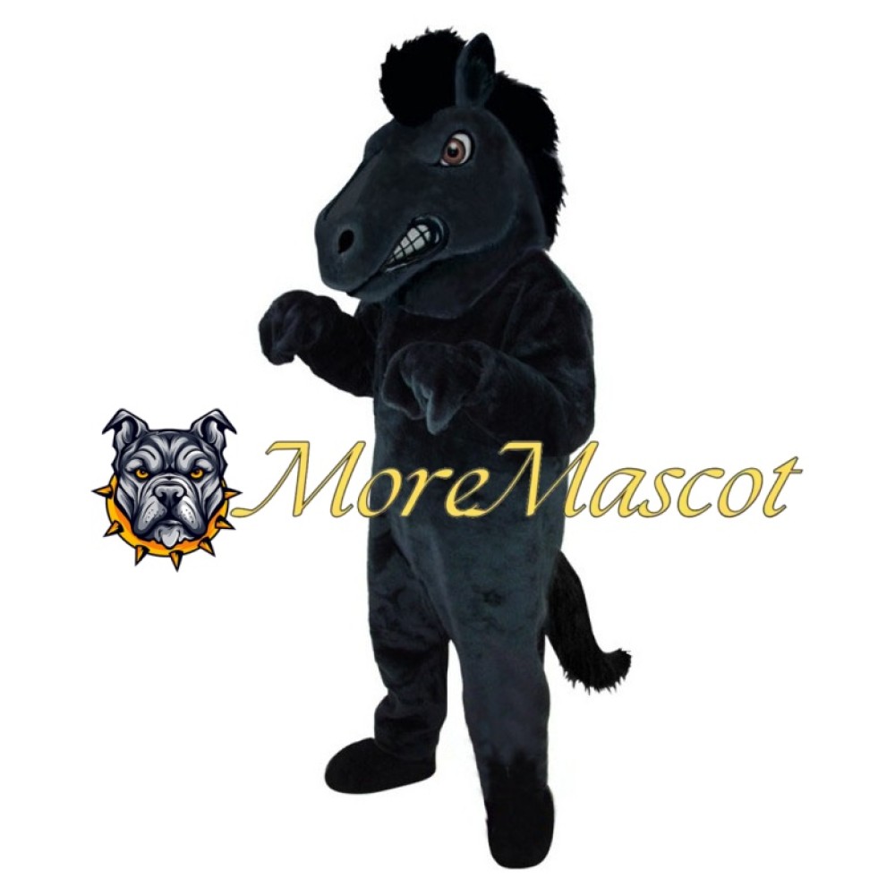 Fierce Black Horse Mascot Costume