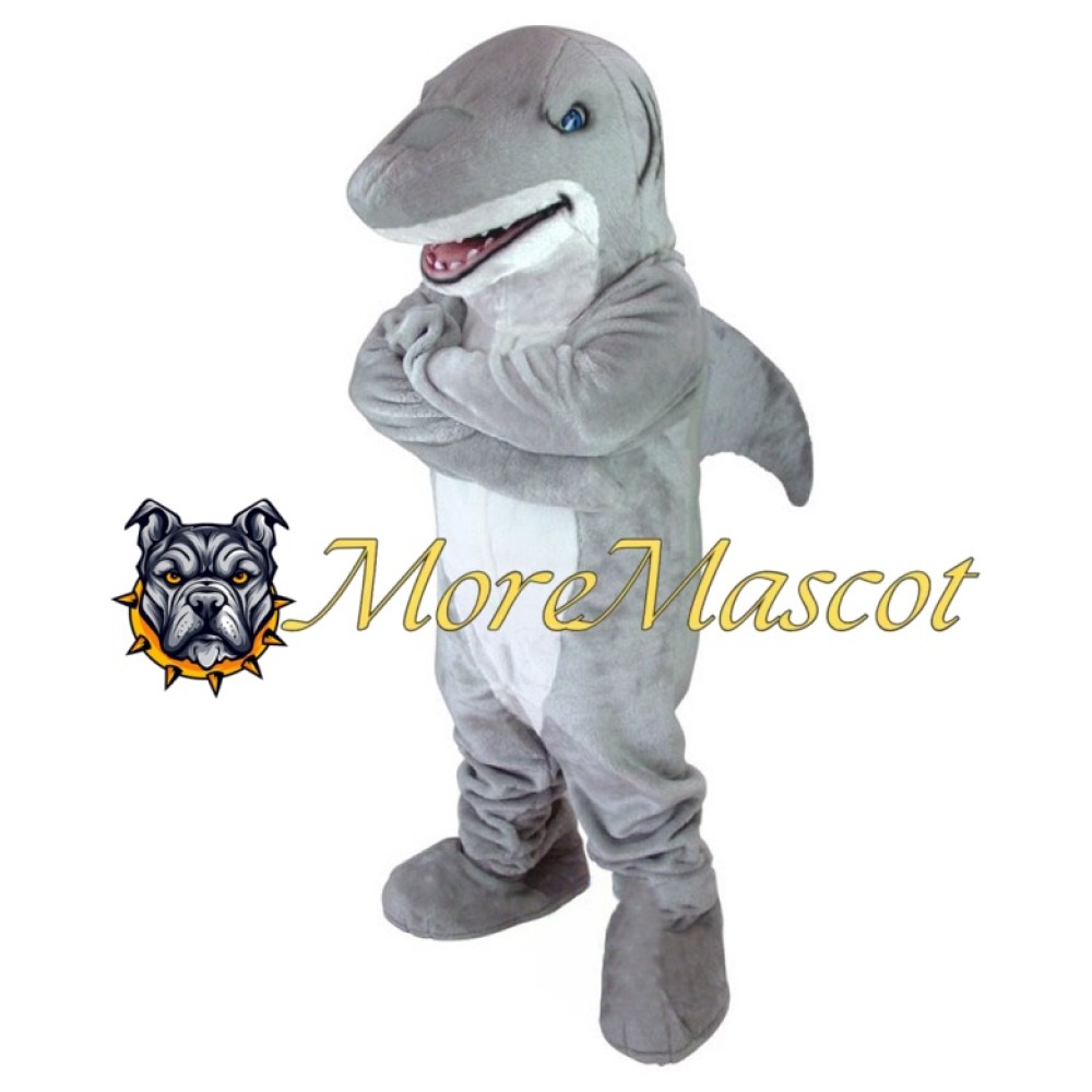 Gray Dolphin Mascot Costume