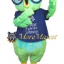 Glasses Green Bird Mascot Costume