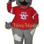 Friendly Gray Dog Mascot Costume