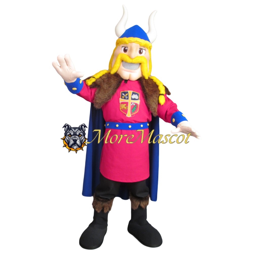 Golden Haired Viking Mascot Costume