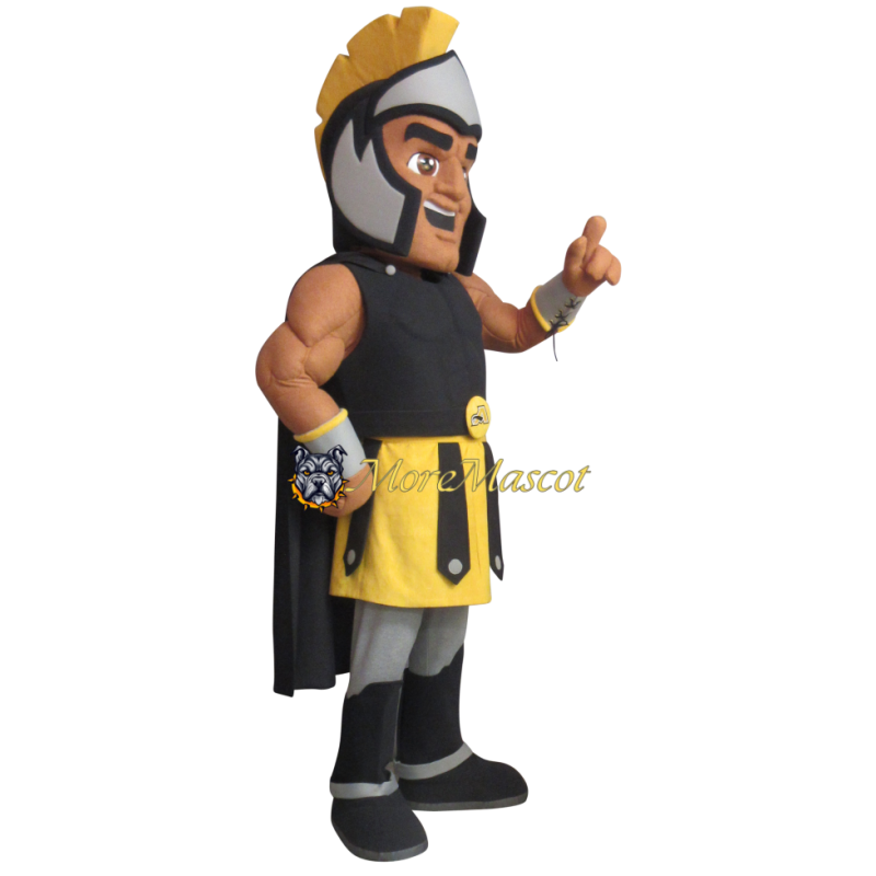 Muscle Black Warrior Mascot Costume