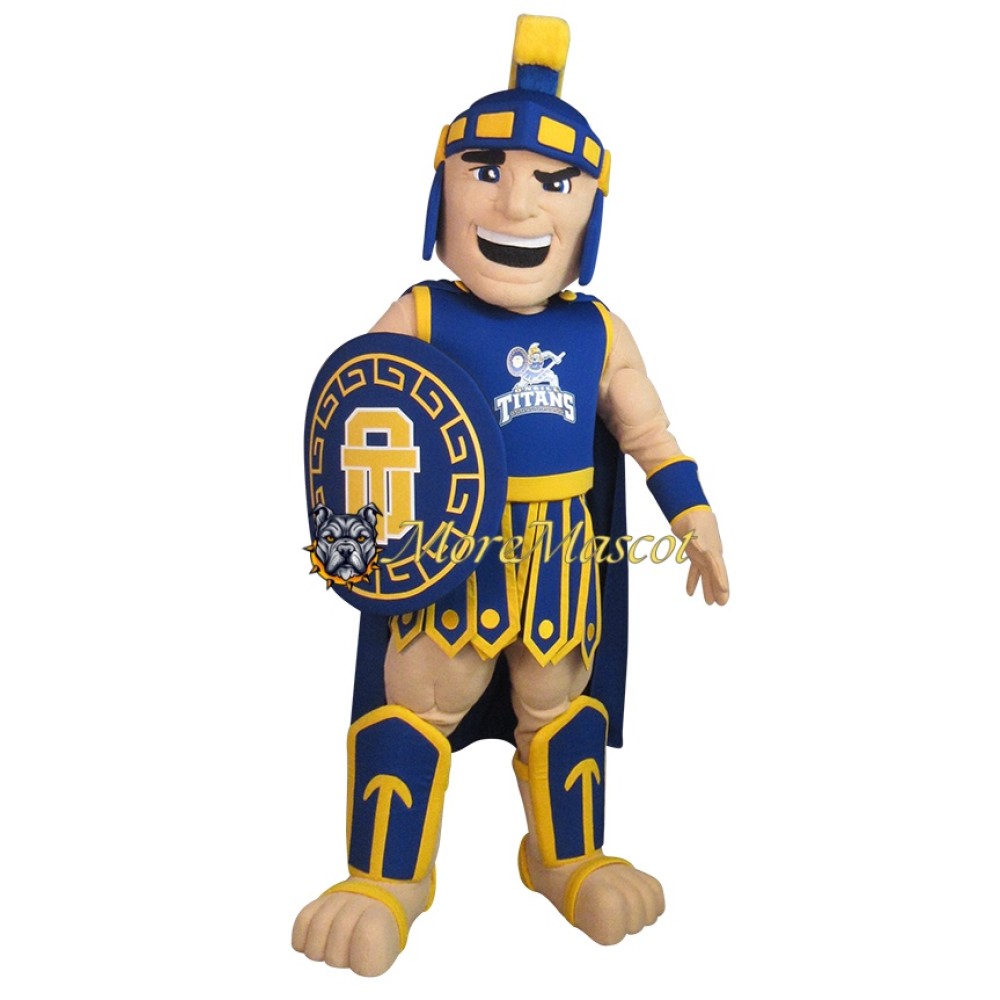 Blue Titan Warrior Mascot Costume