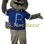 Lightweight Grey Bulldog Mascot Costume