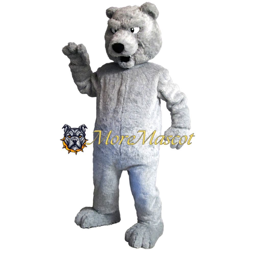 Soft Gray Bear Mascot Costume