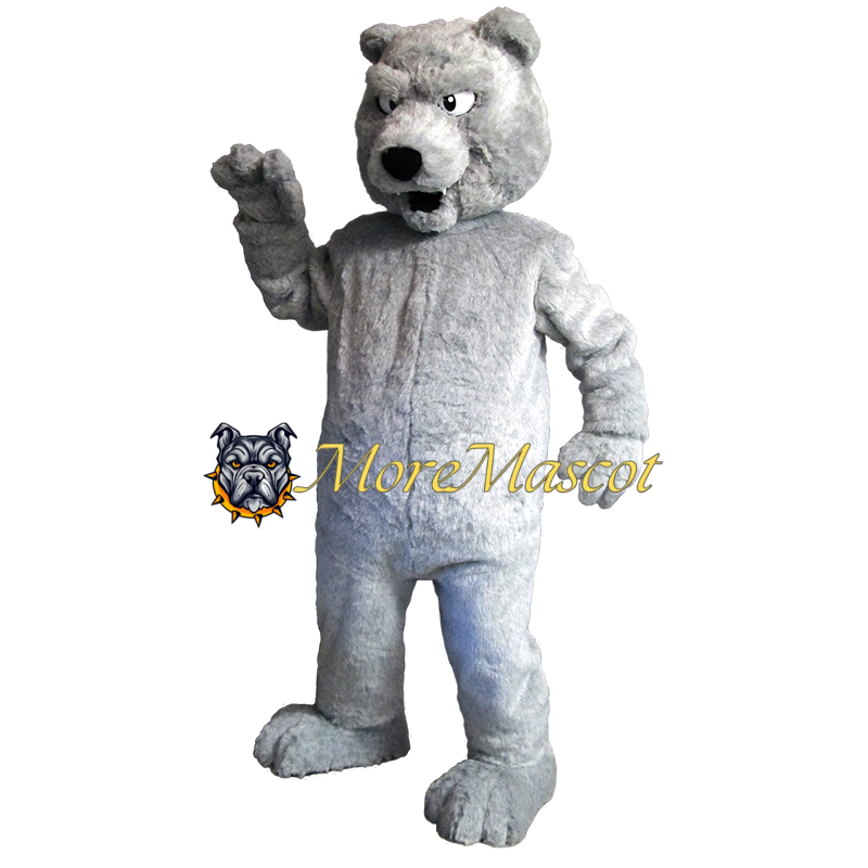 Soft Gray Bear Mascot Costume
